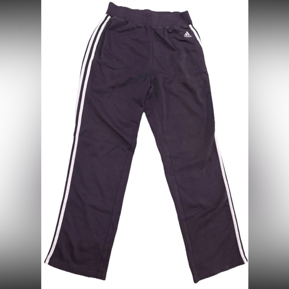 adidas Pants - Adidas Y2K 2009 Woman’s Strait Loose Leg sweat pants Purple White Stripes Size.M